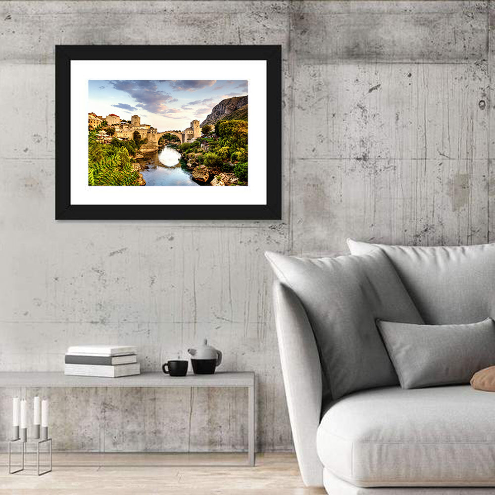 Stari Most Bridge, Mostar Wall Art in a room, landscape