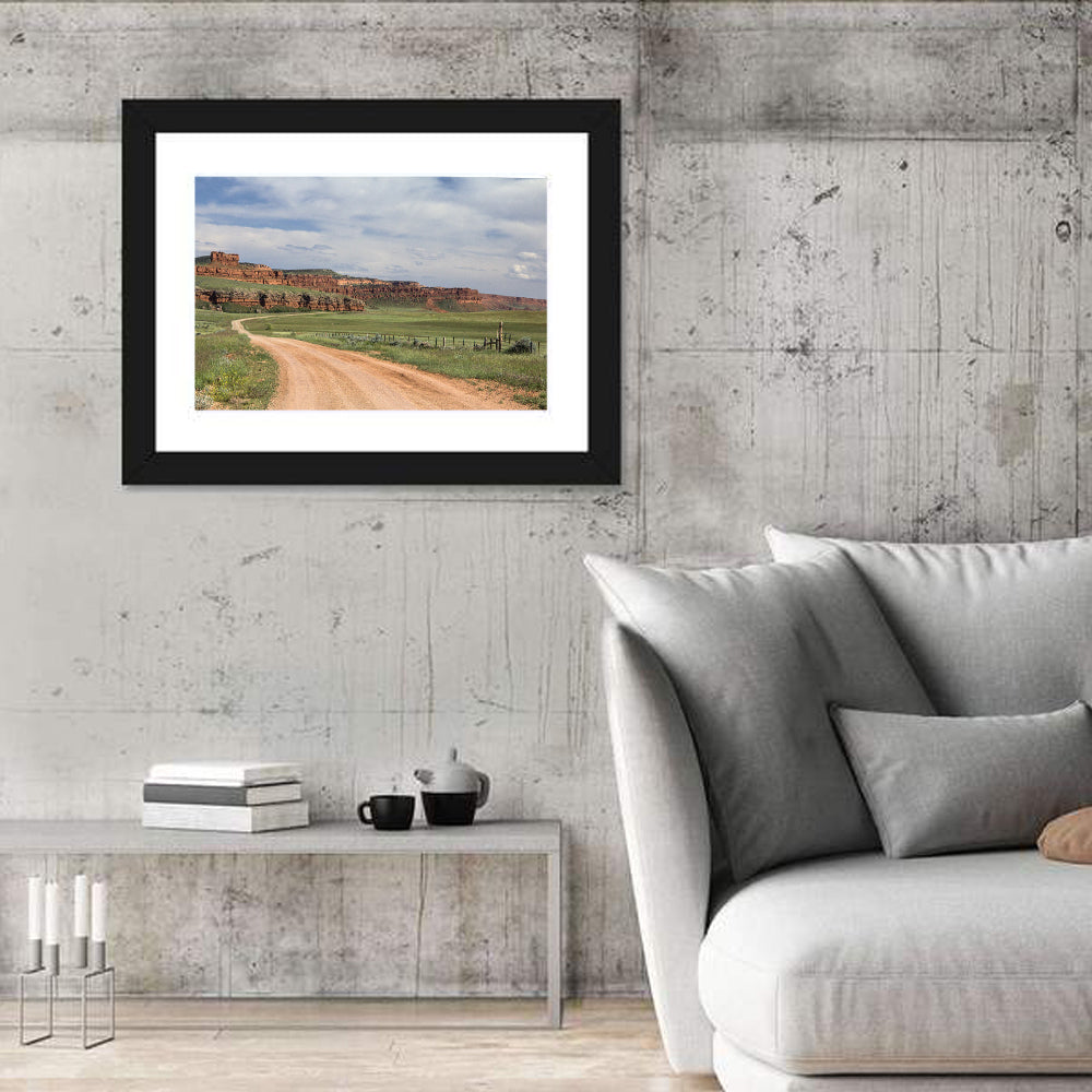 Kaycee Red Cliffs Wall Art in a room, landscape