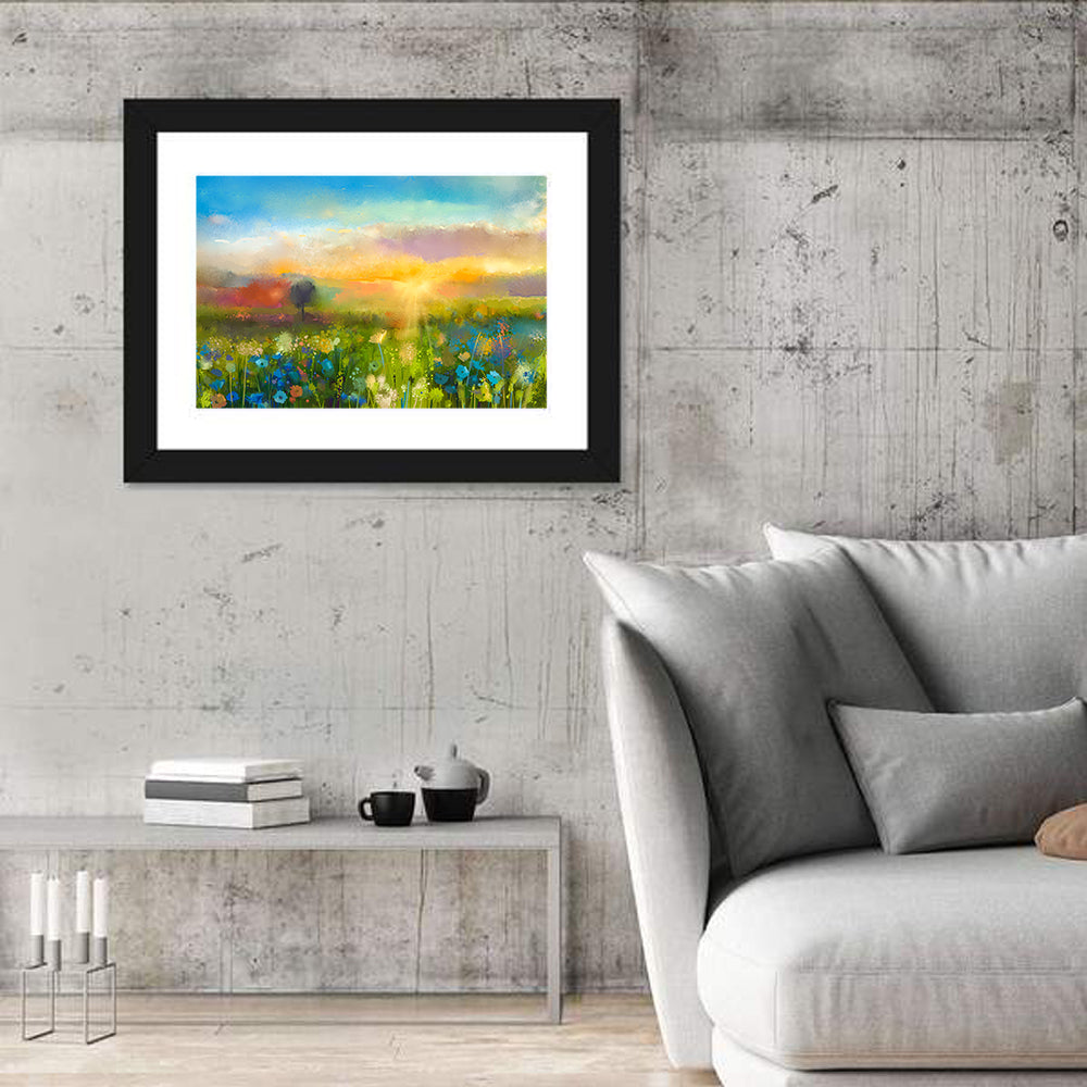 Sunset Wildflower Meadow Wall Art