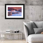 Idyllic Winter Mountain Sunset Wall Art