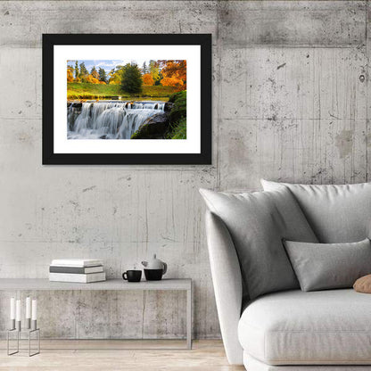 Autumn Forest Waterfall Wall Art