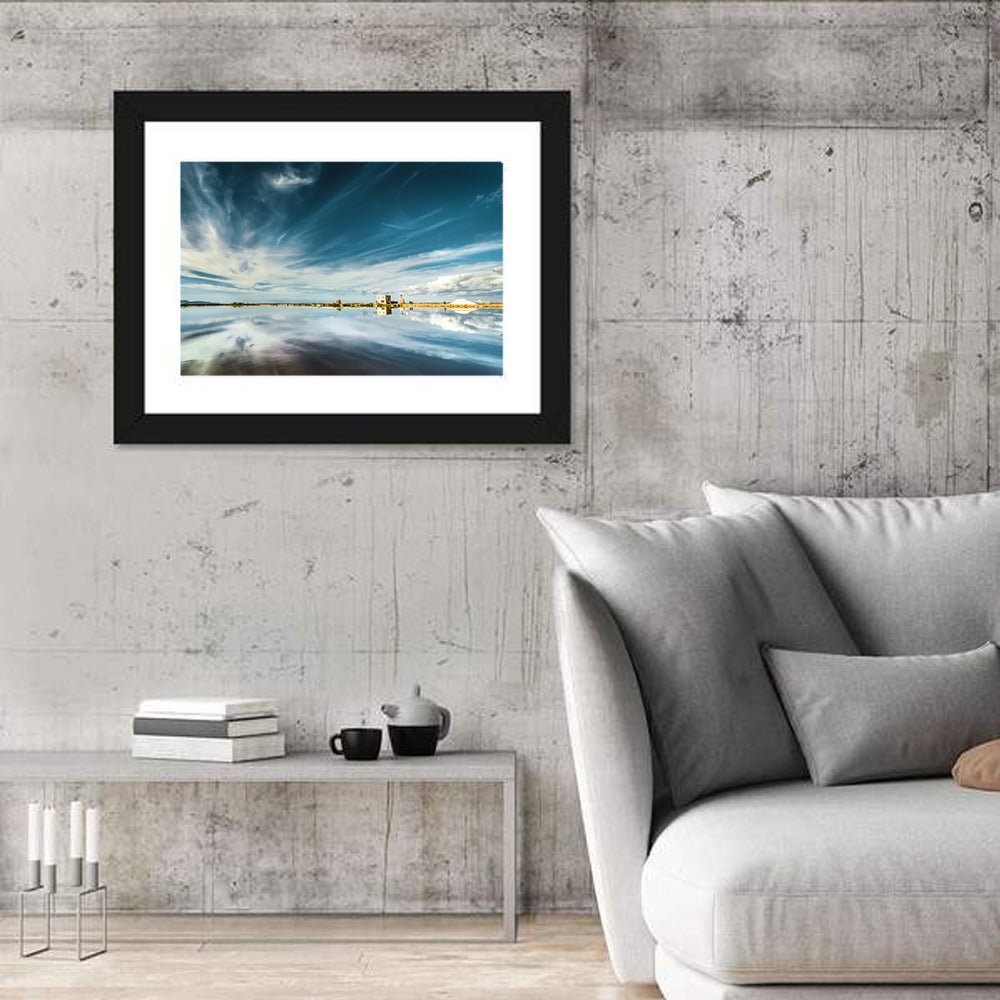 Nubia Salt Pans Reflection Wall Art in a room, landscape