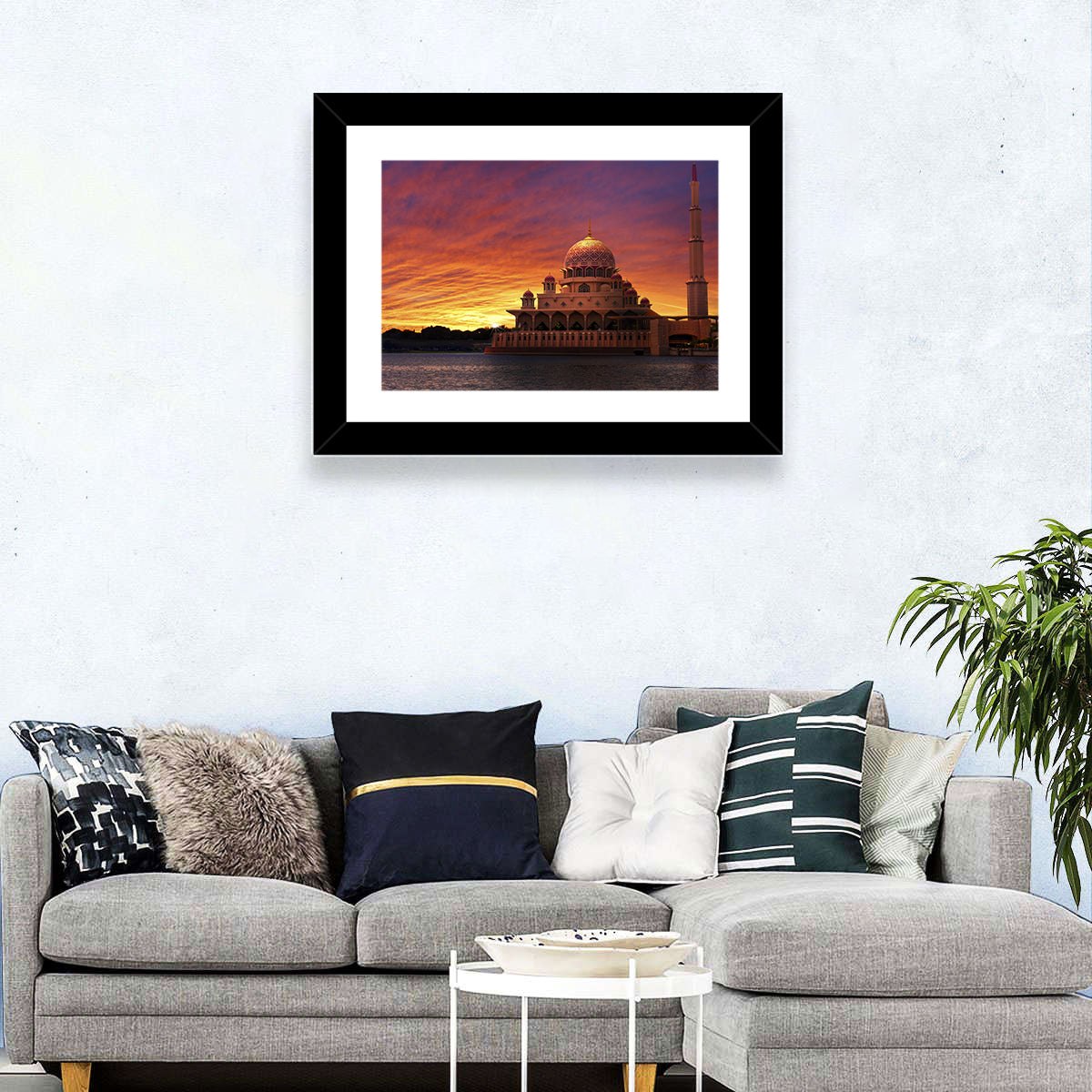 Putra Mosque at Sunset Wall Art in a room, landscape