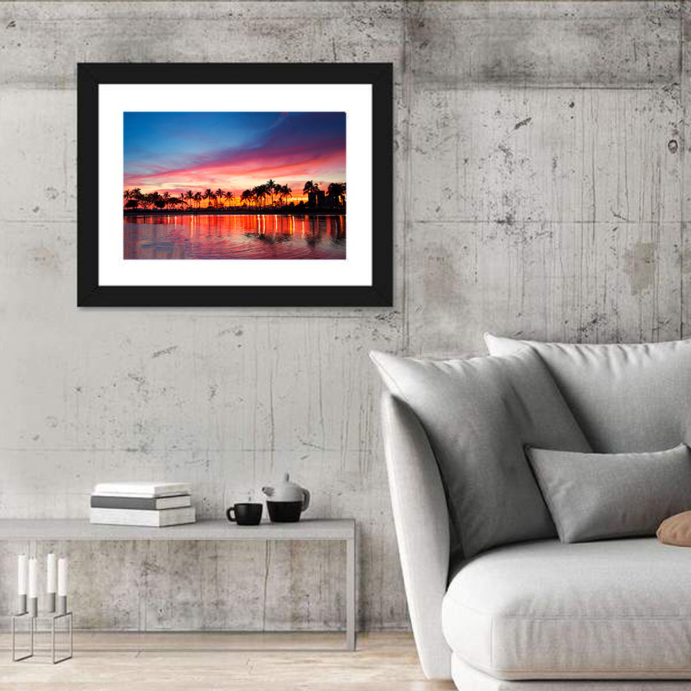 Hawaii Resort Sunset Wall Art