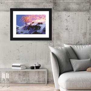 Falling Leaves In Winter Wall Art