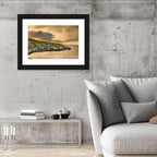 Coastal Village at Golden Hour Wall Art