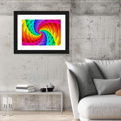 Rainbow Spiral Vortex Tunnel Wall Art