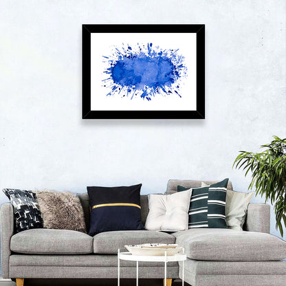 Blue Ink Splash Wall Art