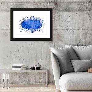 Blue Color Splash Wall Art