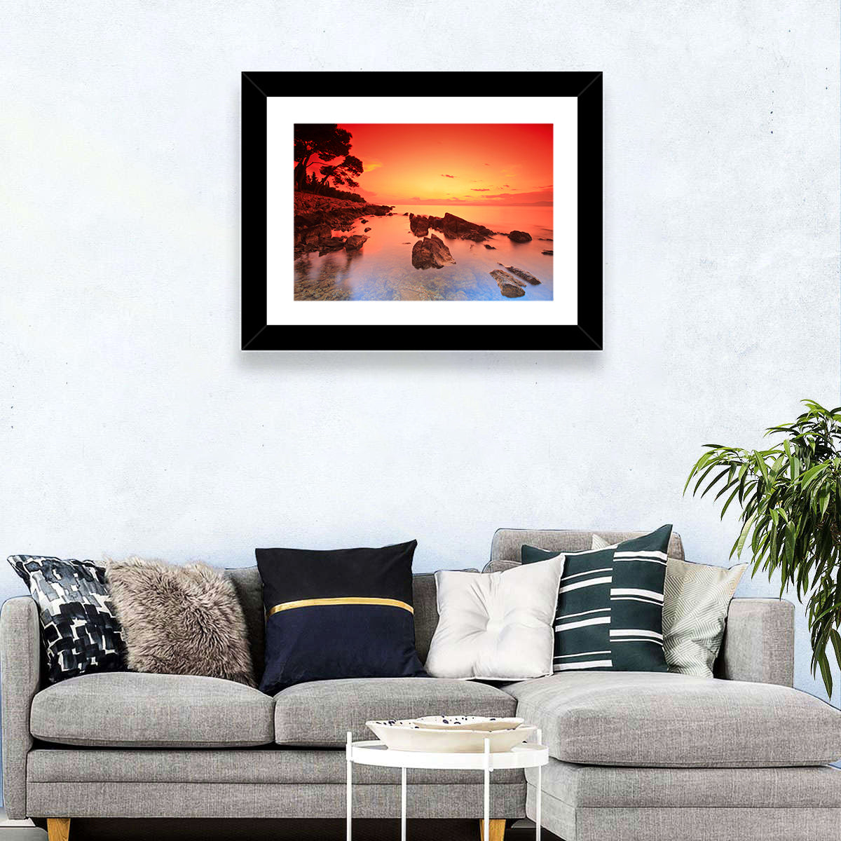 Brac Island Fiery Sunset Wall Art
