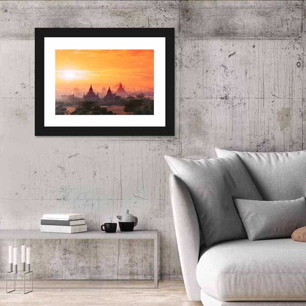 Bagan Pagodas at Sunset Wall Art