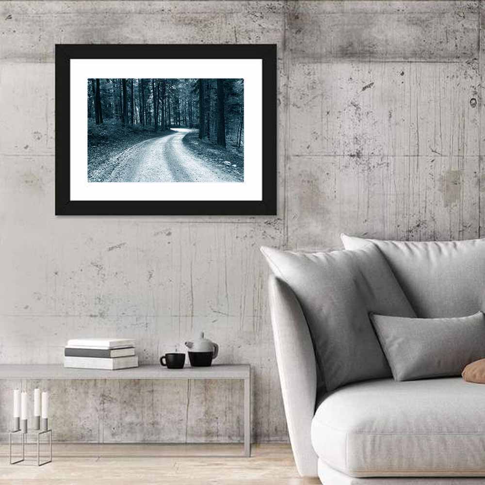 Sandy Forest Road at Dusk Wall Art in a room, landscape