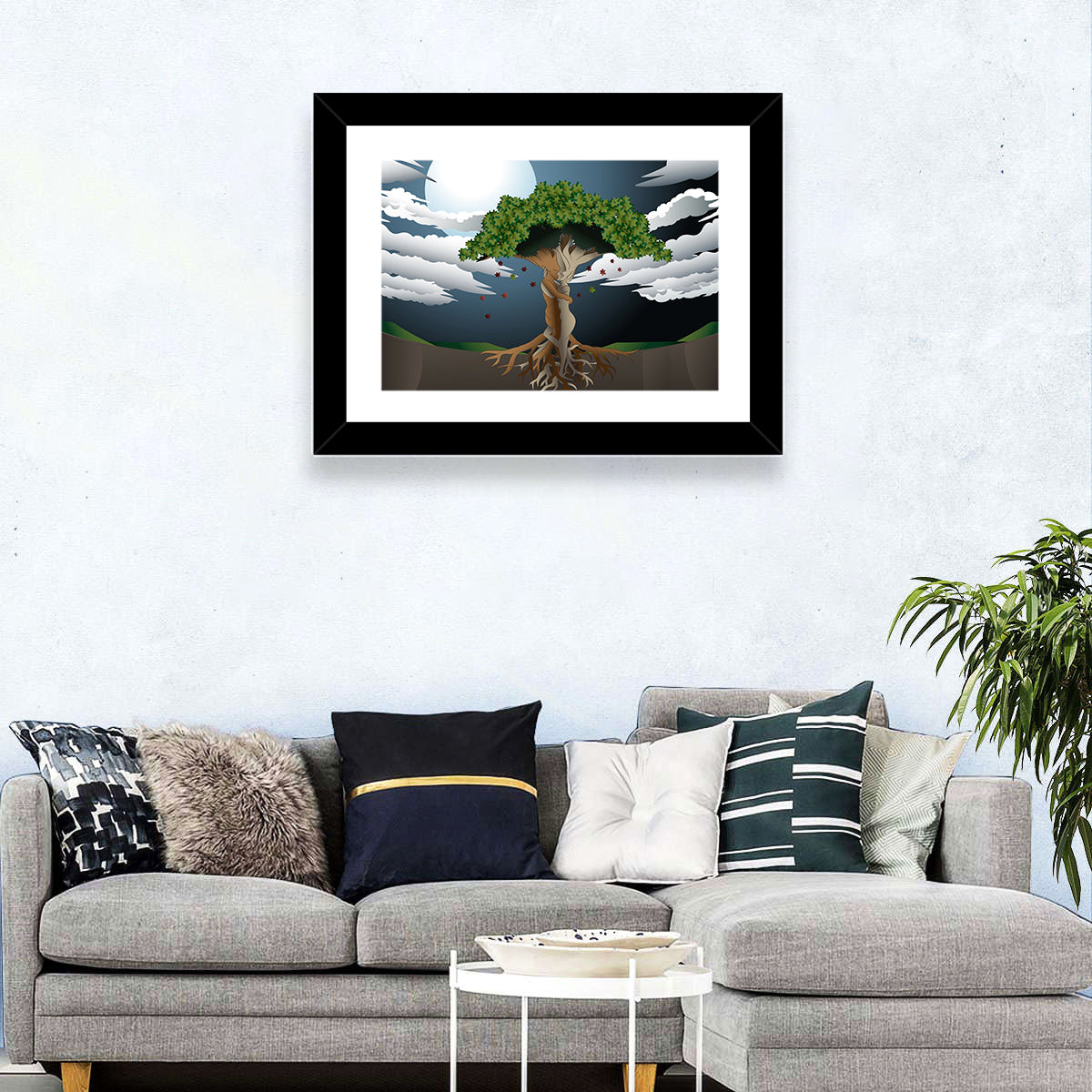 Moonlit Lovers Tree Wall Art