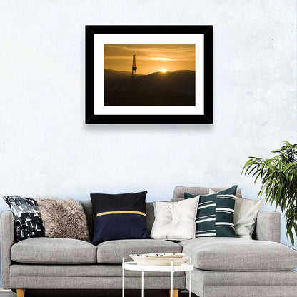 Sunrise Over Drilling Rig Wall Art