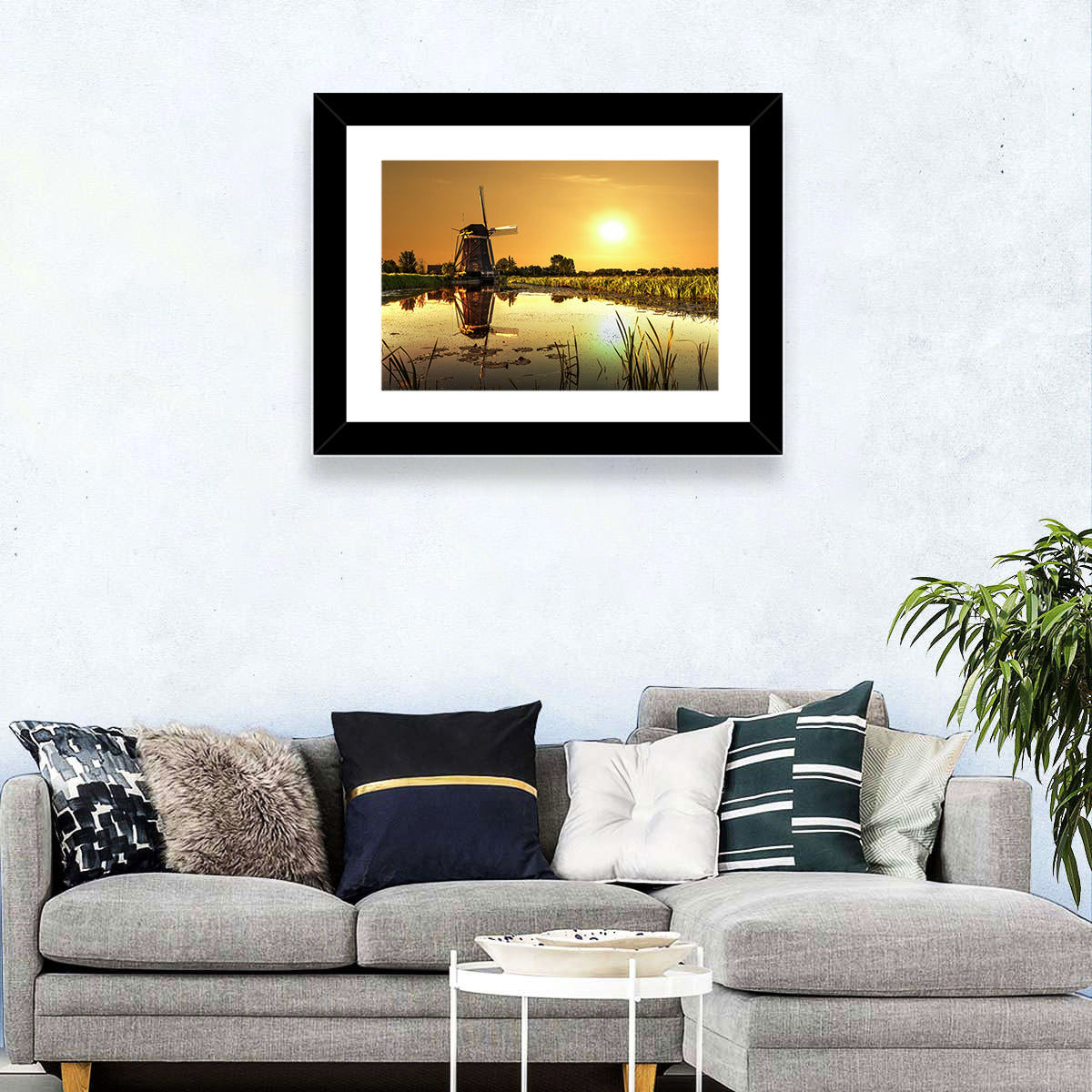 Dutch Windmill at Golden Hour Wall Art