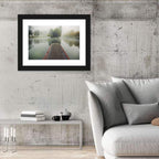 Wooden Pier on Foggy Lake Wall Art