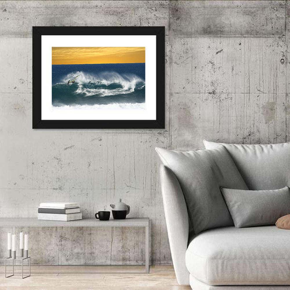 Windsurfer at Golden Wave Wall Art in a room, landscape