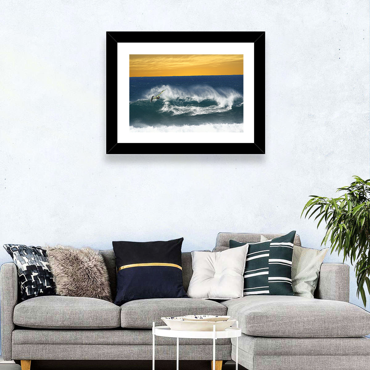 Windsurfer at Golden Wave Wall Art