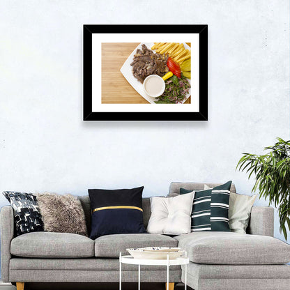 Shawarma and Fries Flat Lay Wall Art