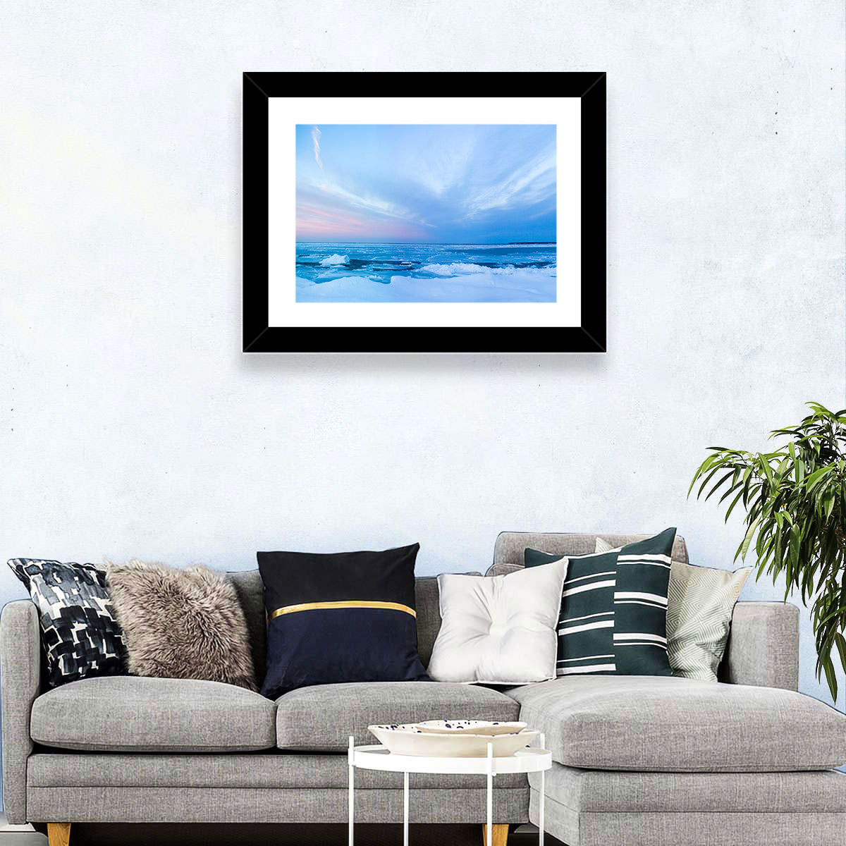 Frozen Blue Seascape Wall Art