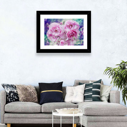 Springtime Pink Rose Cluster Wall Art