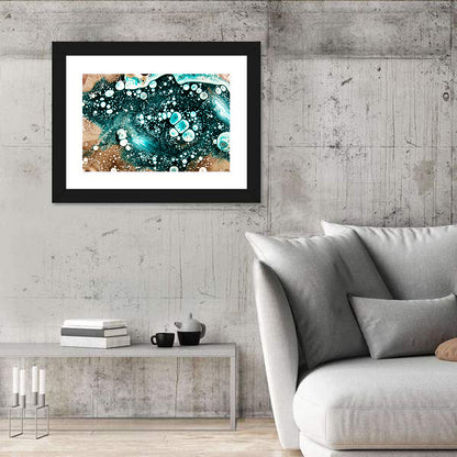 Teal Oil and Water Bubble Abstract Wall Art