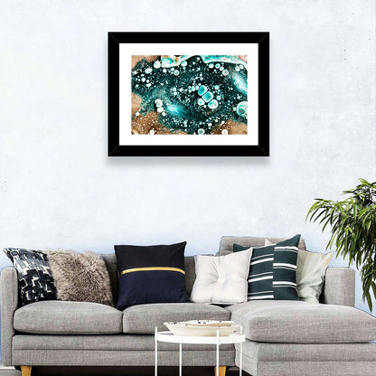 Teal Oil and Water Bubble Abstract Wall Art