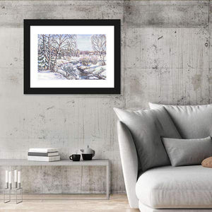 Rural Russian Winter Landscape Wall Art