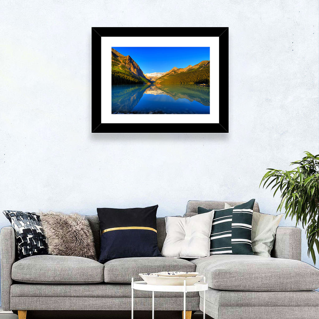 Lake Louise Canoe Reflection Wall Art