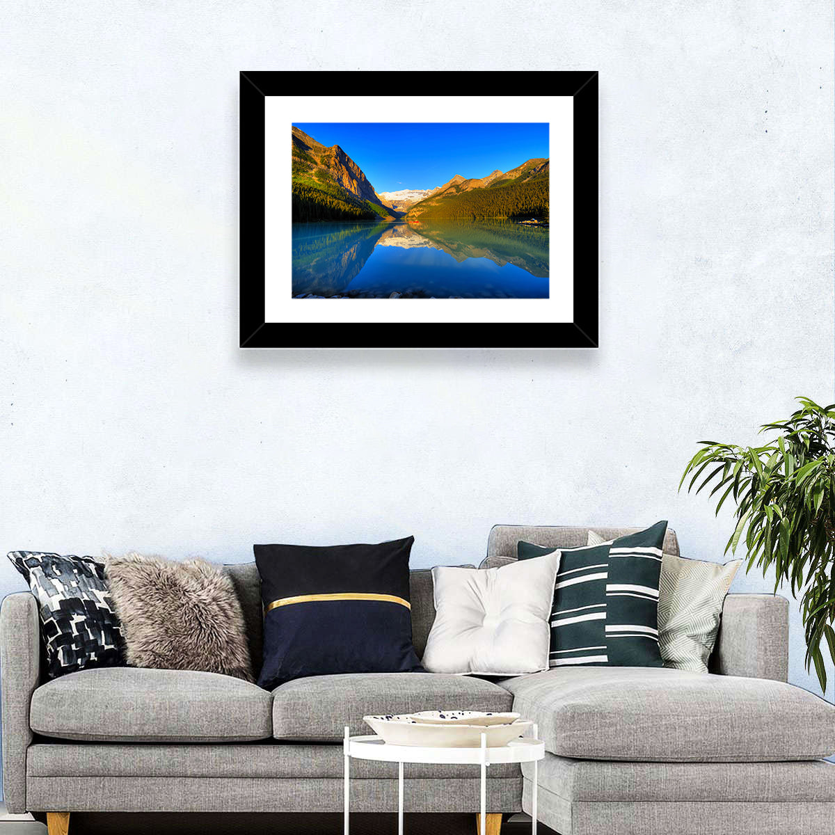 Lake Louise Canoe Reflection Wall Art