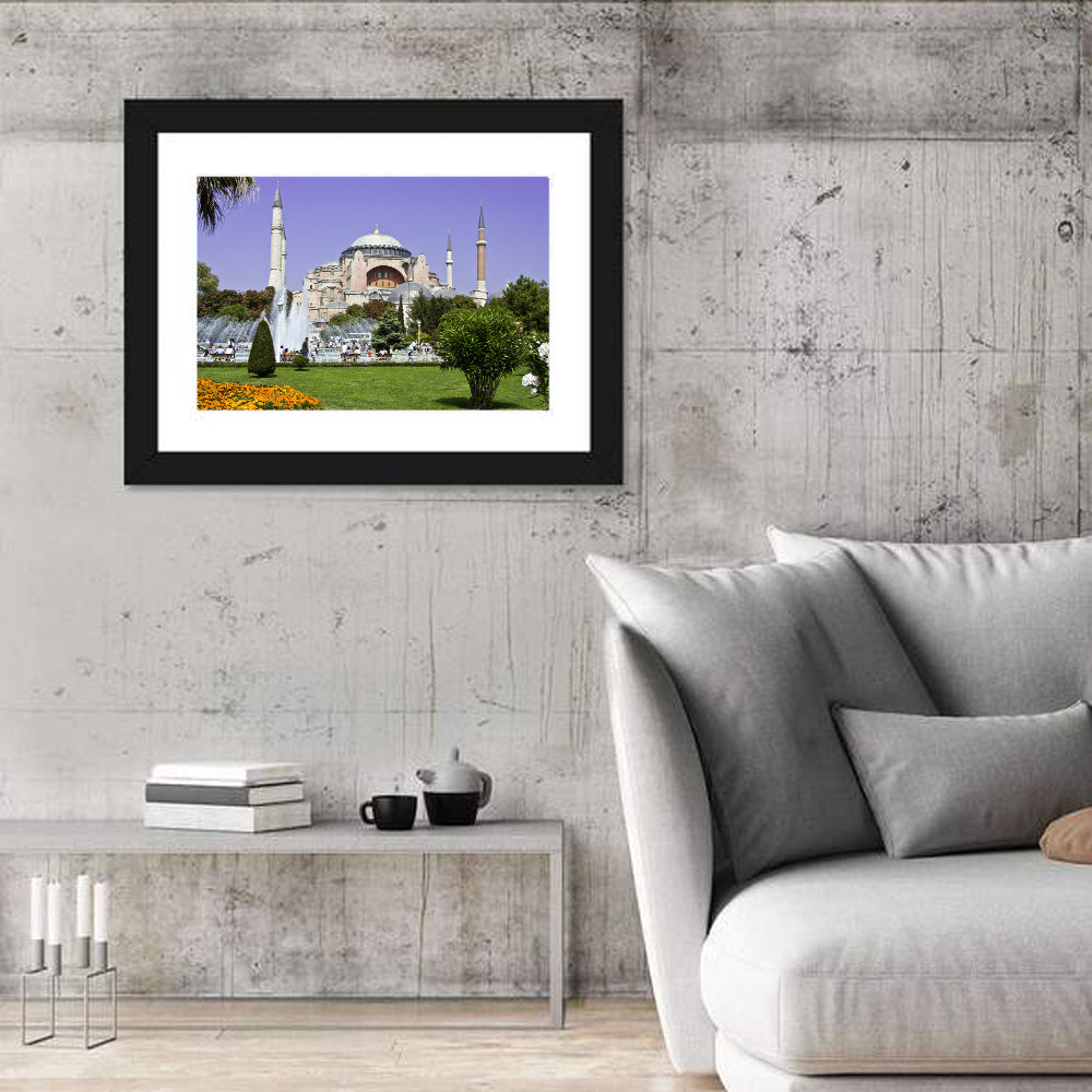 Hagia Sophia Fountain Gardens Istanbul Wall Art in a room, landscape