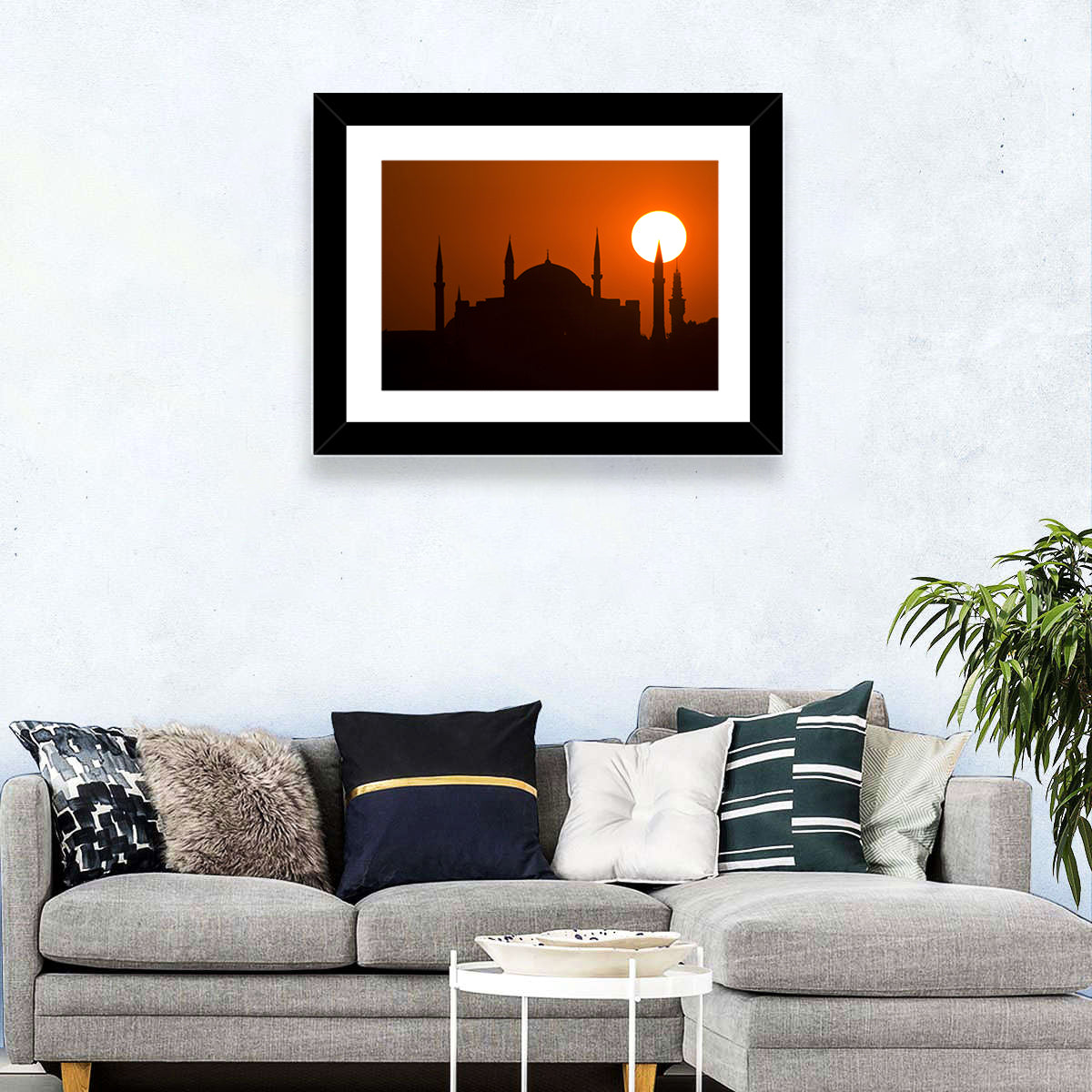Hagia Sophia Silhouette at Sunset Wall Art