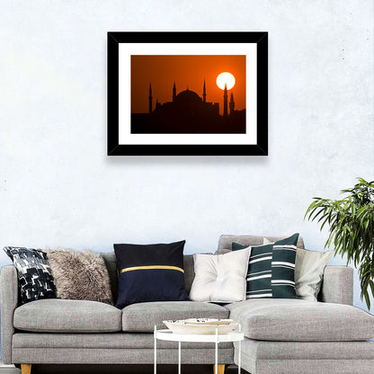 Hagia Sophia Silhouette at Sunset Wall Art