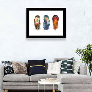 Colored Feather Set Wall Art