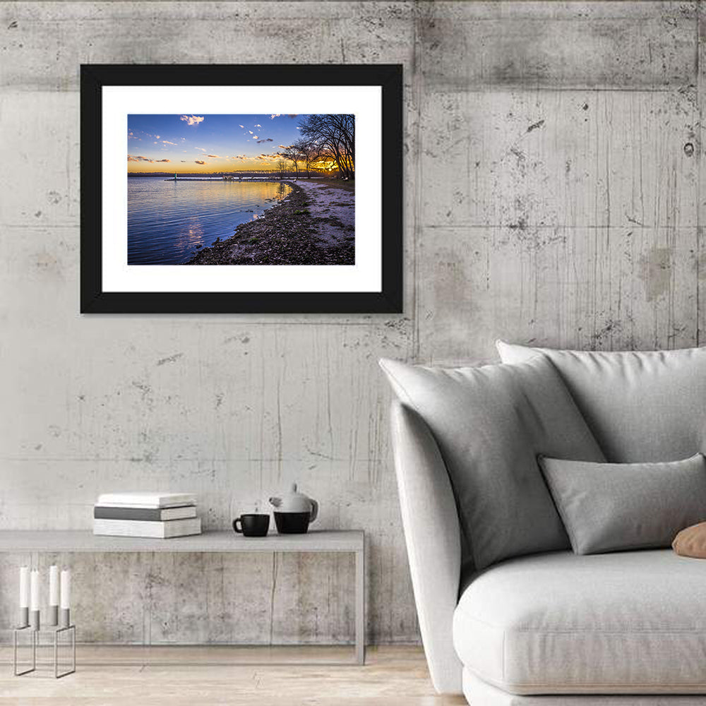 Onondaga Lake Sunset Wall Art in a room, landscape