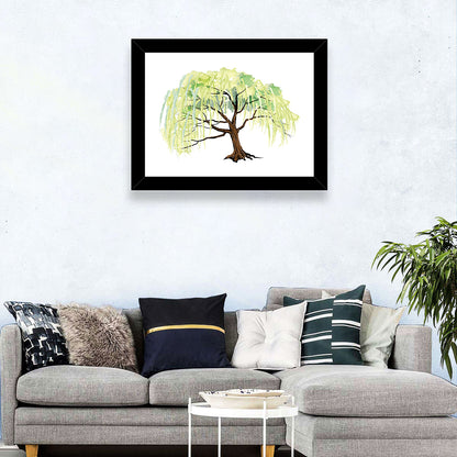 Weeping Willow Watercolor Sketch Wall Art