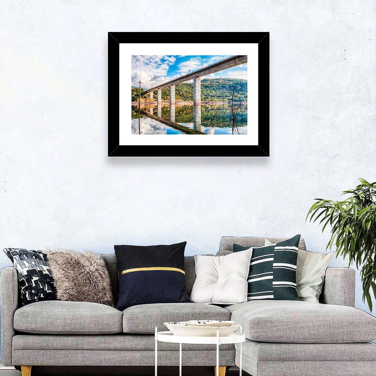Lake Omodeo Concrete Bridge Wall Art