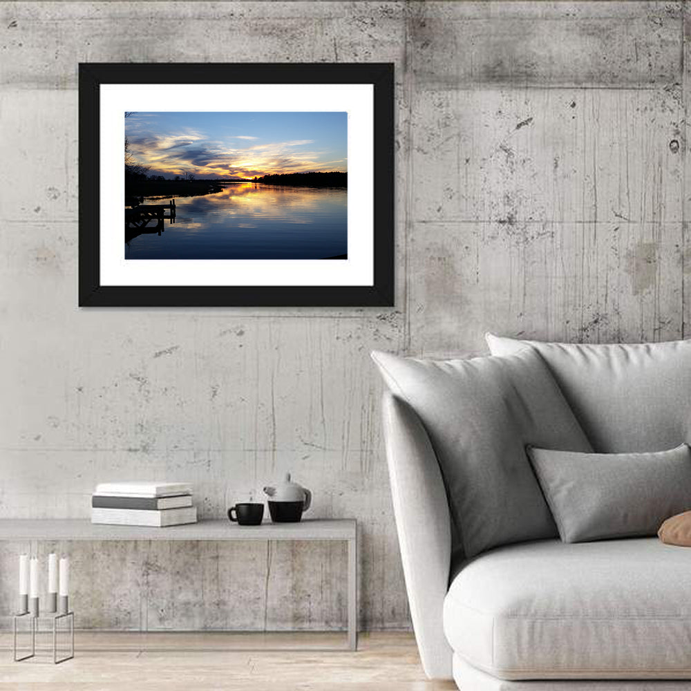 Lake Palestine Pier at Sunset Wall Art