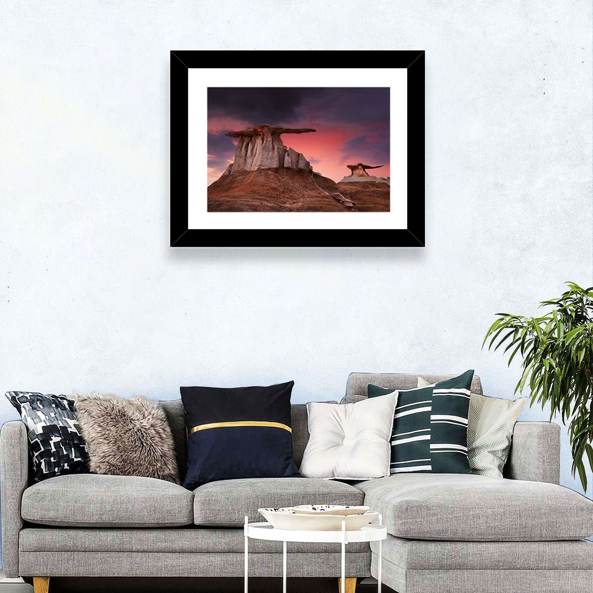 Wings Formation, Bisti Hoodoos Wall Art in a room, landscape