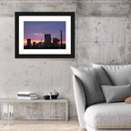 Coal Power Plant Sunset Silhouette Wall Art