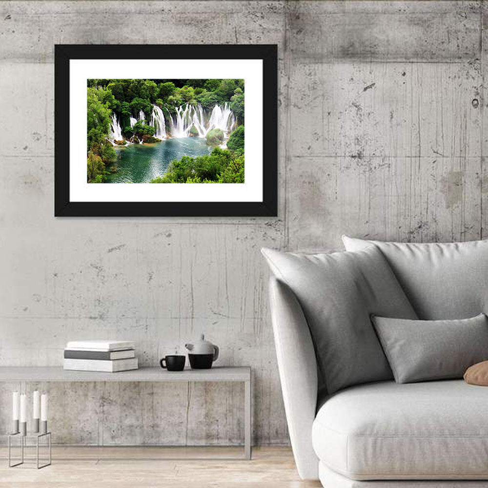 Kravice Falls Wall Art in a room, landscape