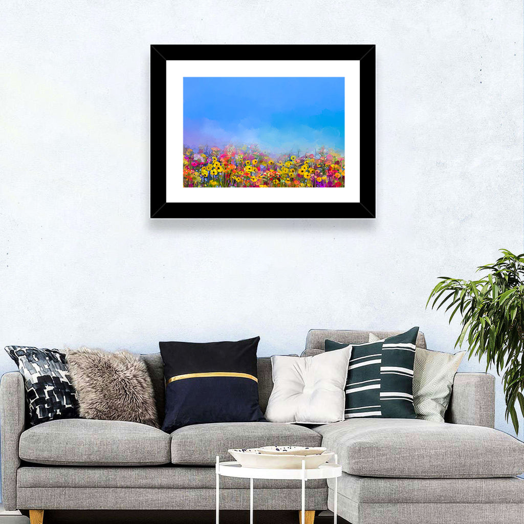 Cornflower and Daisy Meadow Wall Art