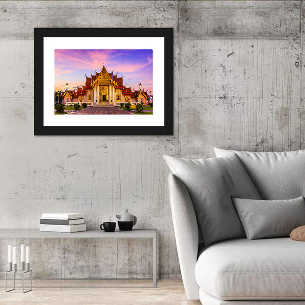 Wat Benchamabophit at Dusk Wall Art in a room, landscape