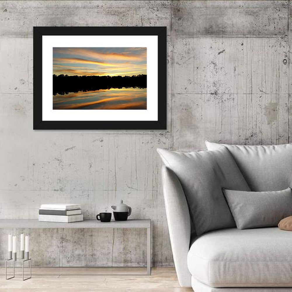 Lake Charles Golden Sunset Wall Art