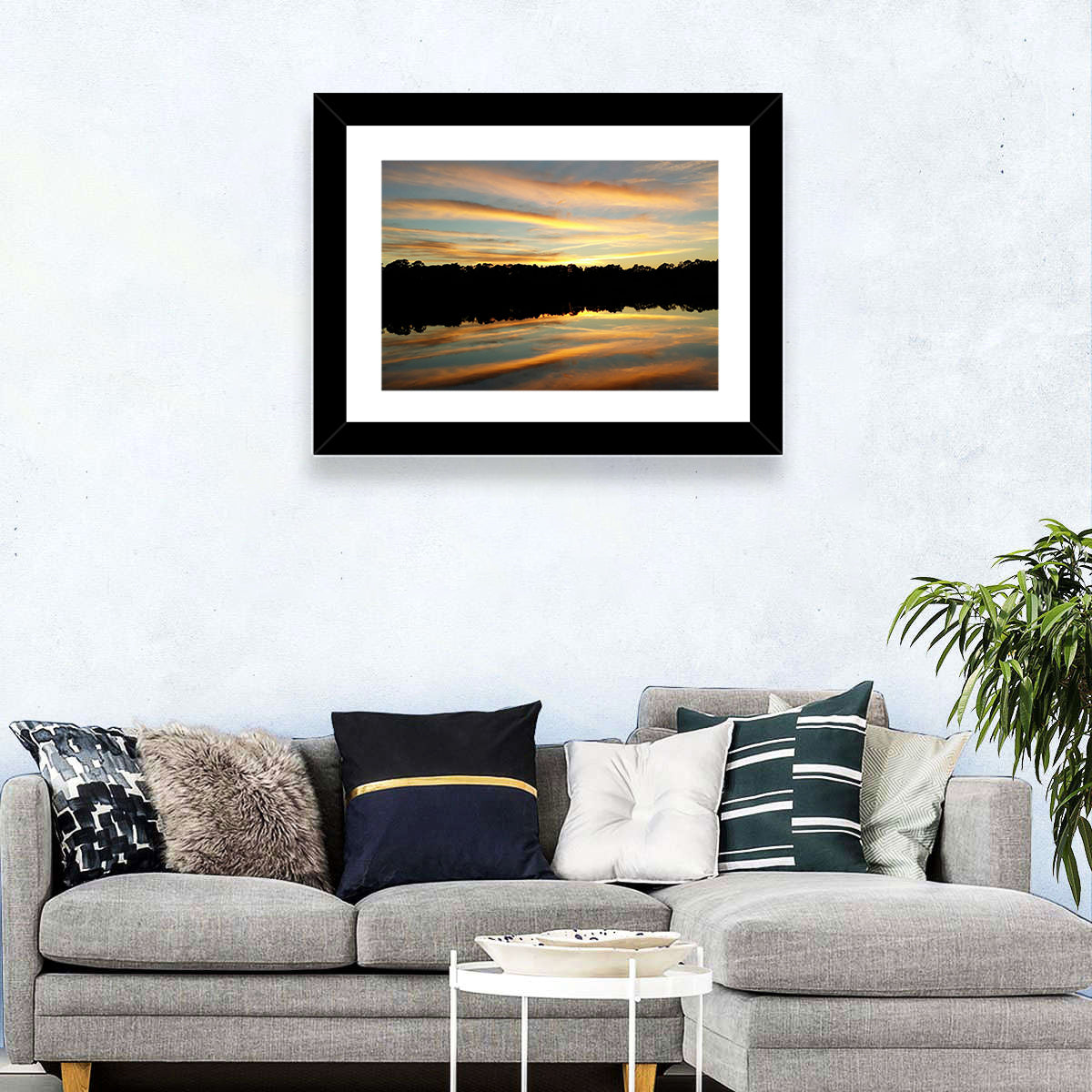 Lake Charles Golden Sunset Wall Art