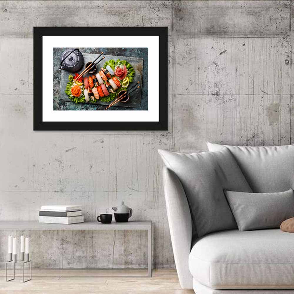 Nigiri and Sashimi Stone Platter Wall Art