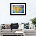 Vintage USA Map with Northeastern Pushpin Wall Art