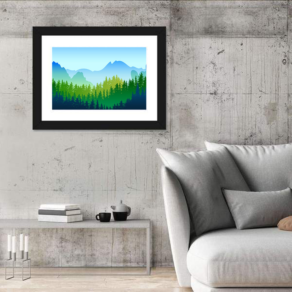 Layered Pine Forest Wall Art