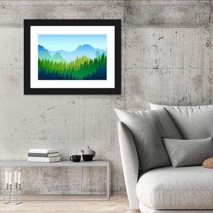 Layered Pine Forest Wall Art