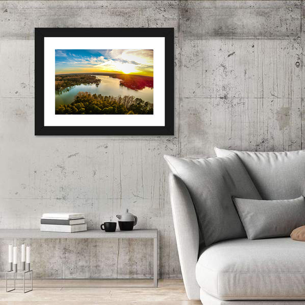 Lake Wylie Golden Sunset Wall Art